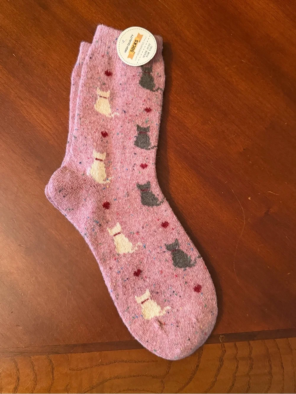 5 Pairs Cozy Cat & Sheep Fuzzy 1/2 calf Socks Women’s 5-9 Soft Novelty Gift
